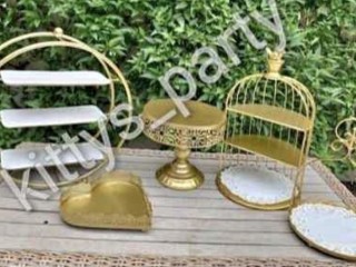 Tea ware/cake stands for hire.