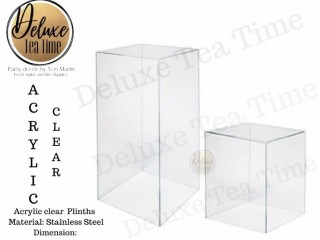 Acrylic clear plinth to hire each