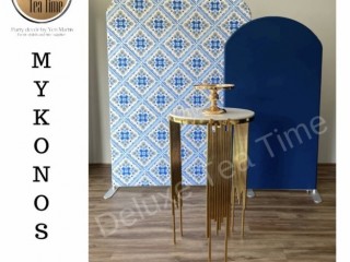 Double arch Mykonos Professional backdrop high quality materials to hire