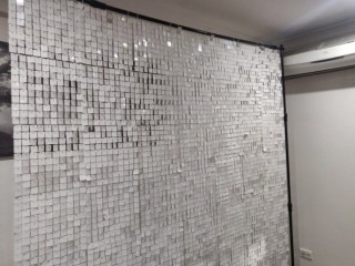 White Shimmer wall panels for hire!!