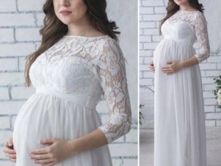 Maryanne Lace Maternity Dress Maxi Gown Photoshoot/Babyshower FOR HIRE