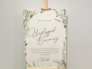 Unplugged ceremony sign hire