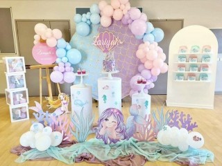 Beautiful mermaid setup for birthday party