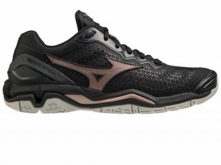 Mizuno Wave Stealth 5 - Womens Netball Shoes rose gold and black wide as new