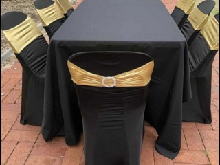 Black chair covers hire