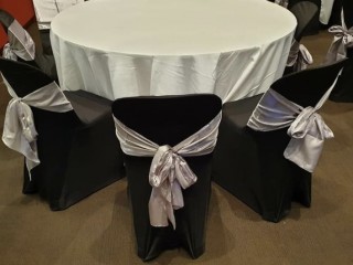 Black chair covers for hire