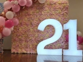 Pink silk flower wall backdrop