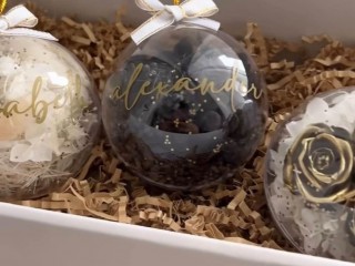 Personalised Dry Floral Christmas Baubles