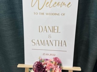 Personalised Welcome Signs with Stand/Decor for HIRE