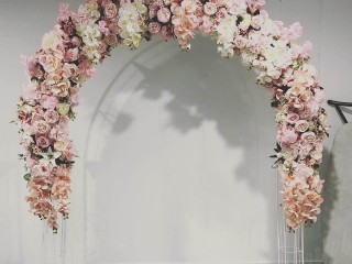 Pink floral arbour , wedding arbour , backdrop for hire