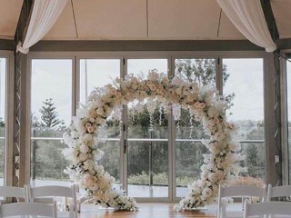 Artificial White floral arbour , wedding arbour , backdrop .