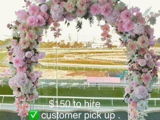 Pink mix white floral arbour . Backdrop .