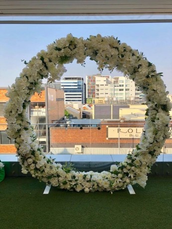 white-floral-round-arbour-circle-arch-including-flowers-wedding-decorations-big-0