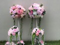 artificial-pink-flowers-with-white-metal-stand-wedding-decorations-small-0