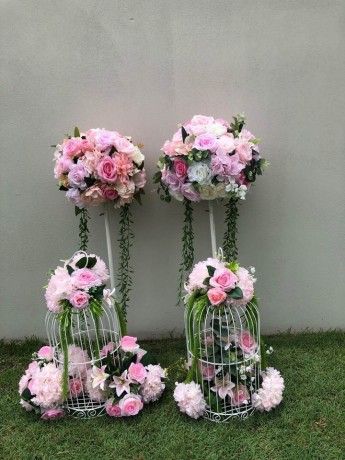 artificial-pink-flowers-with-white-metal-stand-wedding-decorations-big-2