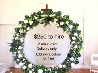 Artificial floral arbour to hire .