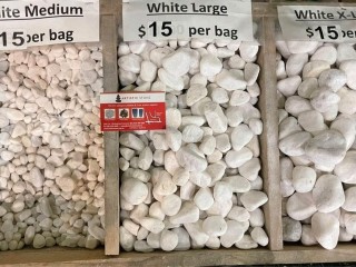 Cheap Garden Snow White pebbles $15 / 15kg bag - Artistic Stone Malaga