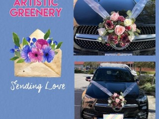 Wedding car flowers (artificial flowers)