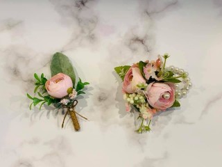 Bargain $29 silk corsage & buttonhole set