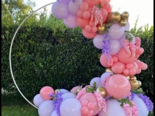 White Round Backdrop Hoop Stand.