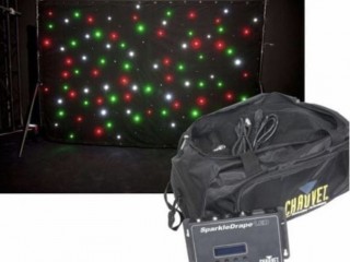 LED Starlight Backdrop Black Curtain Wedding Party Photography Stage Decor