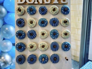 Donut wall Available for hire in Blue