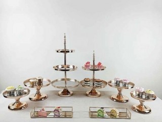 Hire - Vintage gold cake stand set