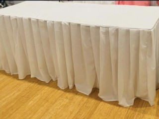 10 Long table for event-HIRE with table cloth skirting