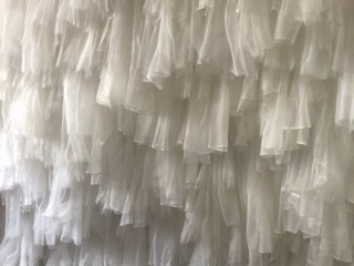 WHITE TULLE RUFFLED BACKDROP HIRE