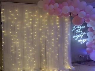 TULLE AND FAIRY LIGHTS BACKDROP HIRE