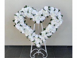 White with Greenery Love Heart