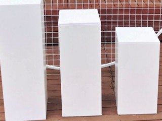 White plinths